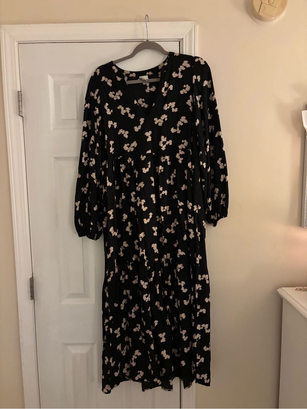 a new day Black Maxi Dress with Cream Floral Print